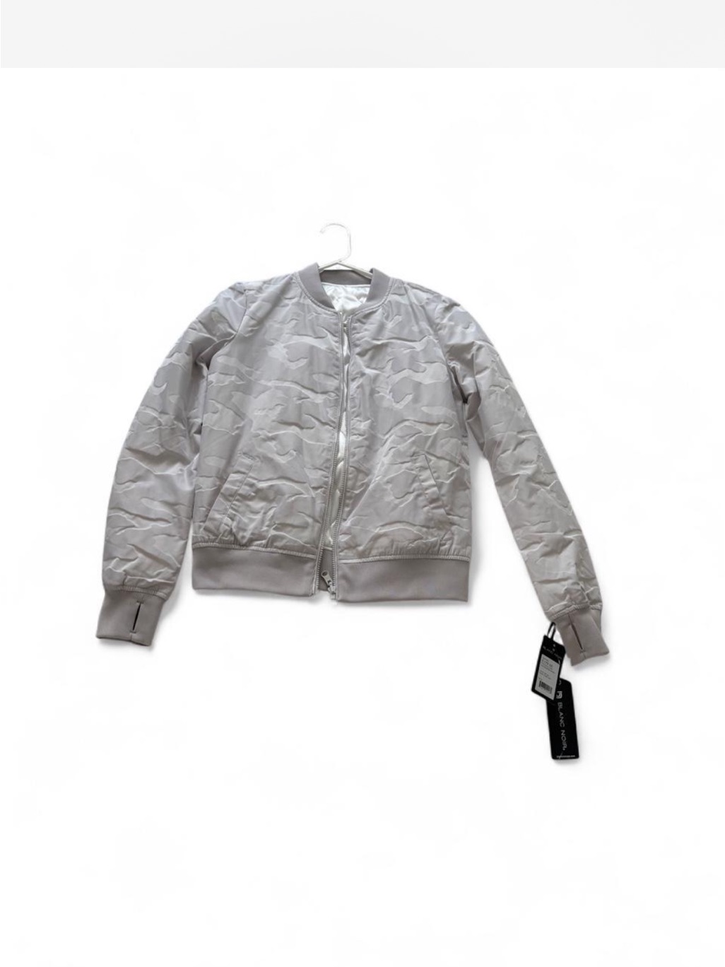 Blanc Noir Light Gray Camo Bomber Jacket